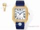 Swiss Copy Cartier Women Santos THB Miyota-9015 Golden Dial Black Leather Watches (3)_th.jpg